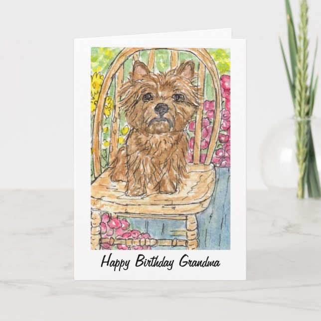 Carte Cairn Terrier Joyeux Anniversaire Grandma Gran Car (Devant)