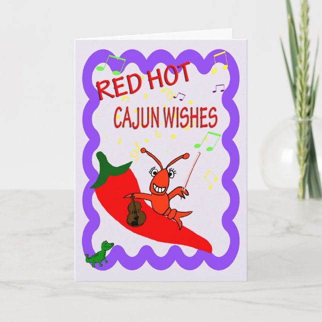 Carte Cajun Crawfish Red Hot Happy Birthday (Devant)