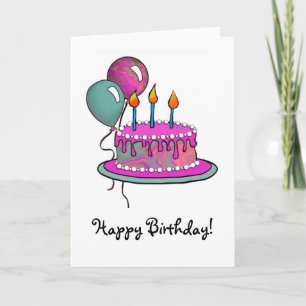 Carte Cake-013 Magenta & Turquoise