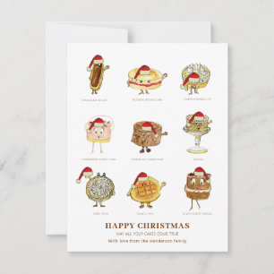 Carte Cake baking jolie illustration de Noël
