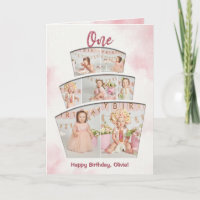 Cake Smash Photo Collage Girl Premier anniversaire