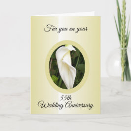 Carte Cala Lily 55e anniversaire de Mariage personnalisé