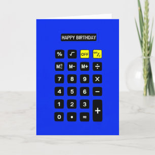 Carte Calculateur d'anniversaire bleu