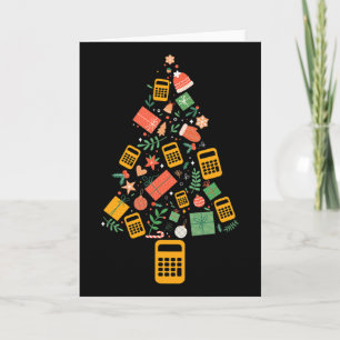 Carte Calculateur de comptable de sapin de Noël Finance