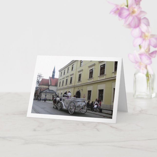 Carte Calèche à Cracovie, Pologne (Orchidée)