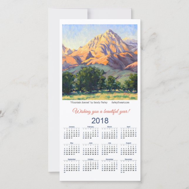 Carte Calendrier 2018 Mountain Sonnet par Sandy Fa (Devant)