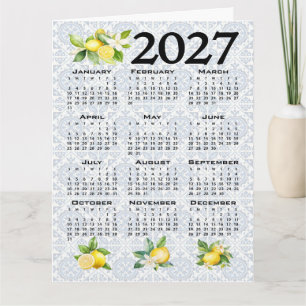 Carte Calendrier 2027 Citrons Tuiles Méditerranéennes It