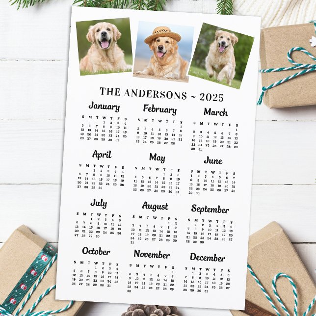 Carte Calendrier Budget 2026 Pet Photo Dog 12 Mois (Créateur téléchargé)