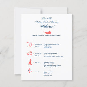 Carte Calendrier de la réception de mariage à Nantucket