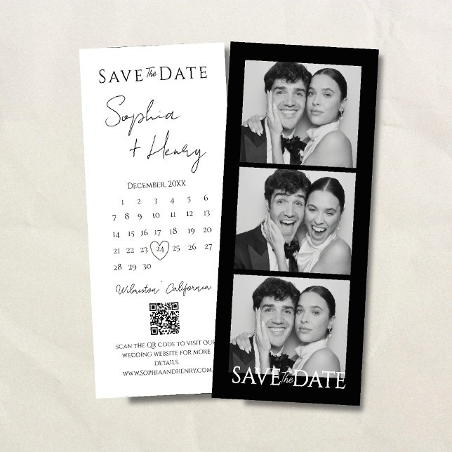 Carte Calendrier Film Strip Photo Booth Enregistrer la d (Créateur téléchargé)