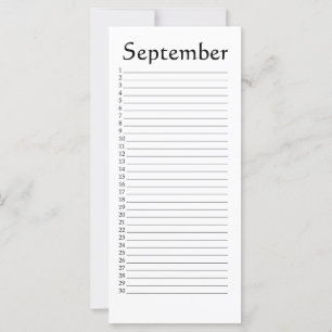 Carte Calendrier perpétuel Septembre Habakkuk 3:4