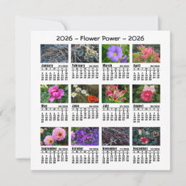 Carte Calendrier photo personnalisé 2026 Dimanche début