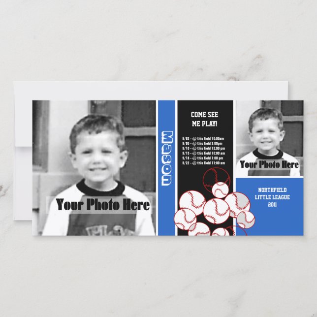 Carte Calendrier sportif de baseball (Devant)