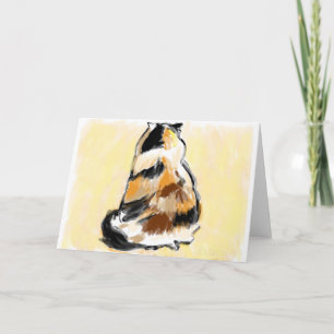 Carte Calico cat viewed from the back