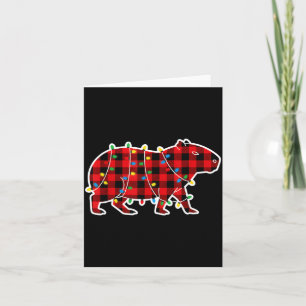 Carte Calicot rouge et noir Capybara Noël Lig
