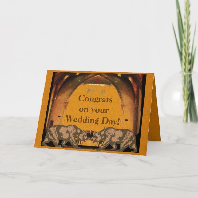 Carte California Bear Mariage Félicats (Devant)