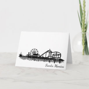 Carte California Père Noël Monica CA Pier Beach Ferris W