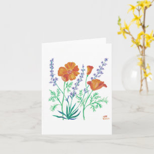 Carte California poppy & lavande