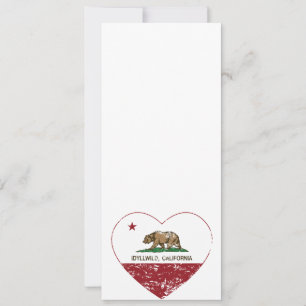 Carte californie drapeau idylle coeur sauvage en détress