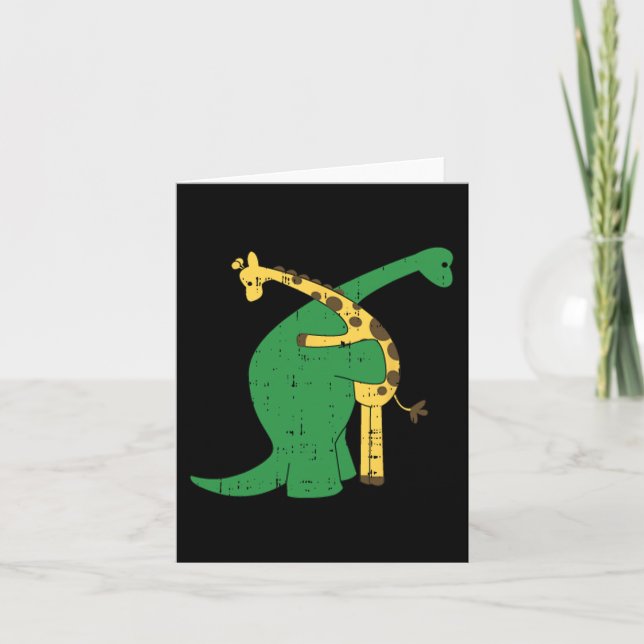 Carte Câlin de dinosaure girafe Amour Dino Animaux Hall  (Devant)