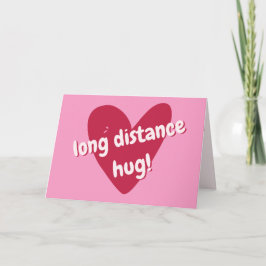 Carte Câlins à distance ! Grand cœur rose pour la Saint-