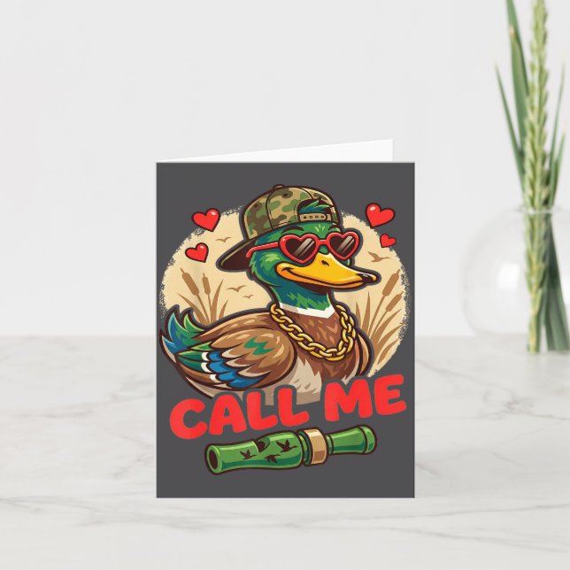 Carte Call Me Duck Hunting Retro Valentine's Day Men Wom (Devant)