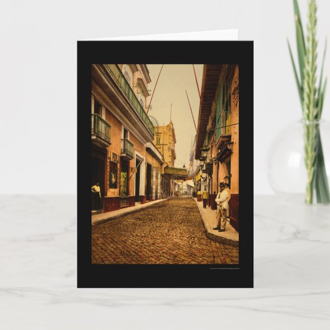 Carte Calle de Habana à La Havane, Cuba 1900 (Devant)