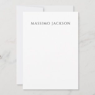 Carte Calligraphie chic simple noir et blanc de son prop