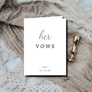 Carte Calligraphie de script minimal Ses Vows Mariages