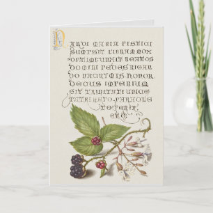 Carte Calligraphie des fruits du Blackberry de la Renais