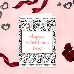 Carte calligraphie du coeur Heureuse Sainte-Valentin