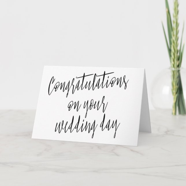 Carte Calligraphie "félicitations votre jour du mariage (Devant)