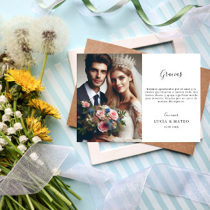 Carte Calligraphie Gracias Mariage espagnol Merci