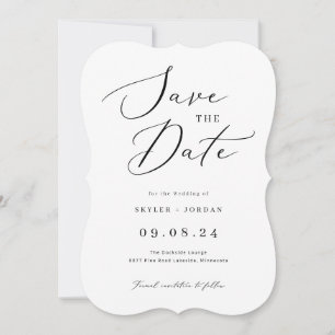 Carte Calligraphie moderne Mariage Sauvez les dates