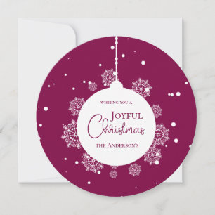 Carte Calligraphie moderne ornement de Noël Bold Magenta