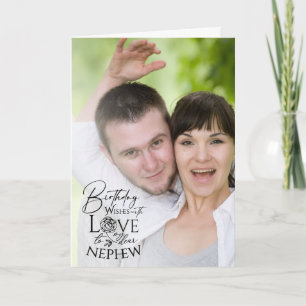 Carte Calligraphie Photo personnalisée d'anniversaire po