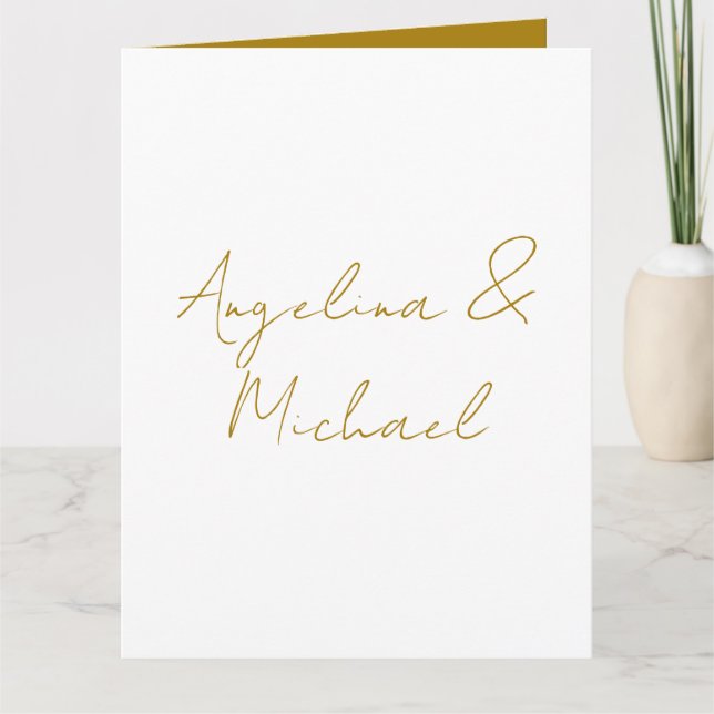 Carte Calligraphie Professionnel Élégant Couleur Or (Devant)