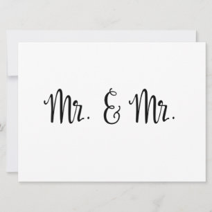 Carte Calligraphie simple   M. et M. le mariage signe