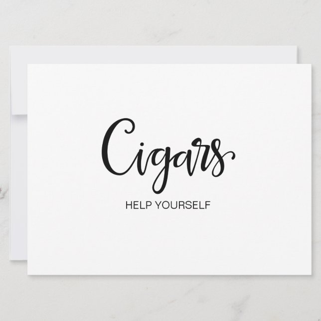 Carte Calligraphie simple | Panneau Mariage "Cigars" (Devant)