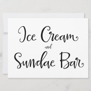 Carte Calligraphie   Symbole "Ice Cream and Sundae Bar"