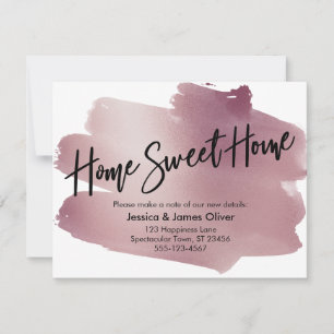 Carte Calligraphiée Rose Gold Home Sweet Home avec