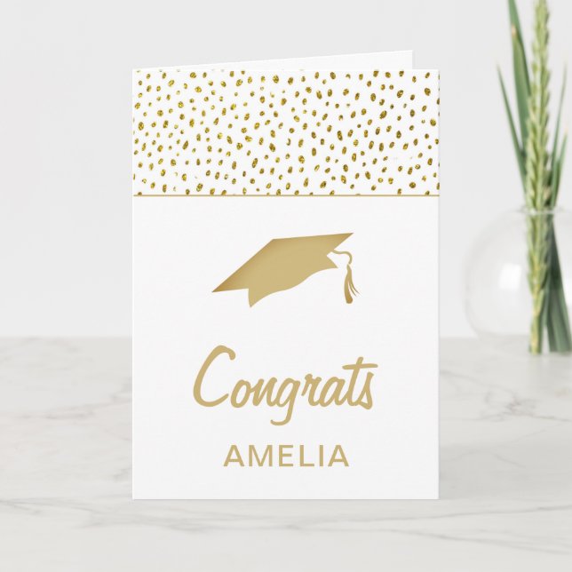 Carte Calotte de remise de diplômes Félicitations paille (Devant)