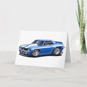 Carte Camaro SS bleu-blanc 1969