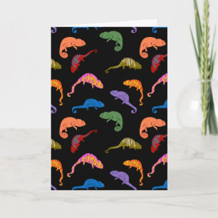Carte Caméléons Reptiles Colorés Lézards Enfants