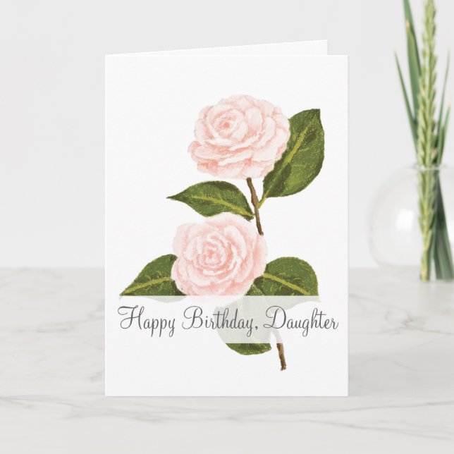 Carte Camellias, Fille En Fleur Anniversaire (Devant)