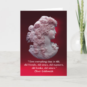 CARTE CAMEO ANTIQUE, DAME AUX RAISONS, CITATION DE VIN