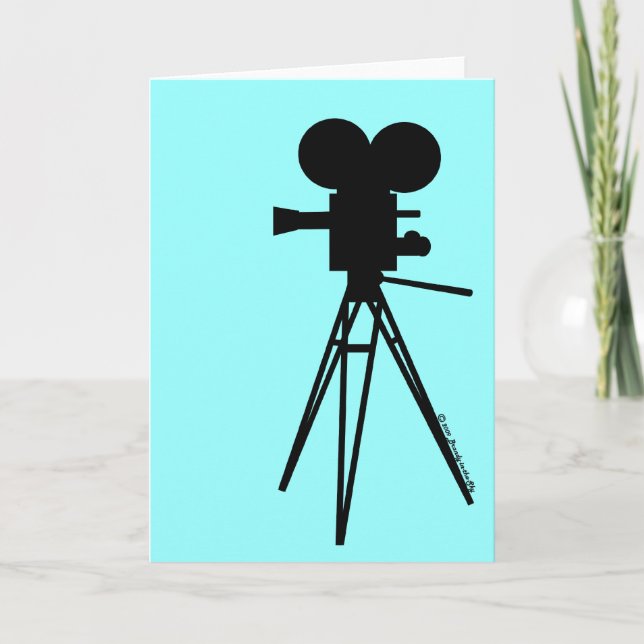 Carte Caméra de cinéma rétro Silhouette (Devant)