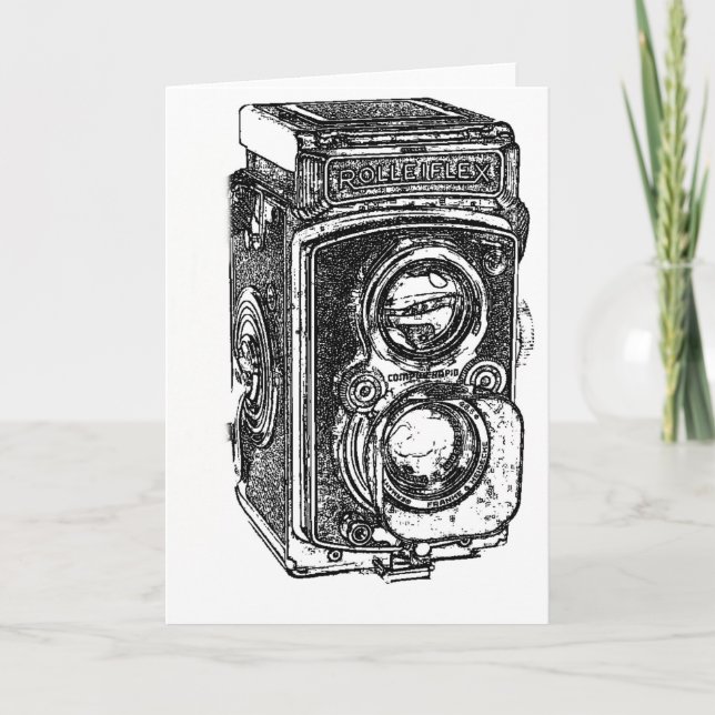 Carte Caméra Rolleiflex Vintage (Devant)