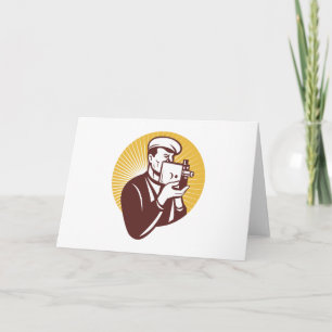 Carte Caméraman caméra vidéo vintage