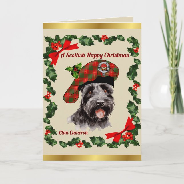Carte Cameron Scottie Dog Xmas personnalisé (Devant)